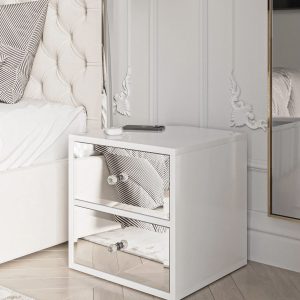 پاتختی ۲ کشو آوا درب آینه ای