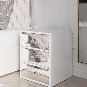 پاتختی ۳ کشو آوا درب آینه ای